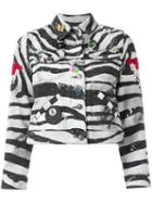 Marc Jacobs Zebra Print Shrunken Jacket, Women's, Size: Xl, Black, Cotton