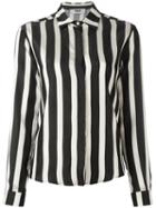 Msgm Striped Shirt, Women's, Size: 44, Black, Viscose/cotton