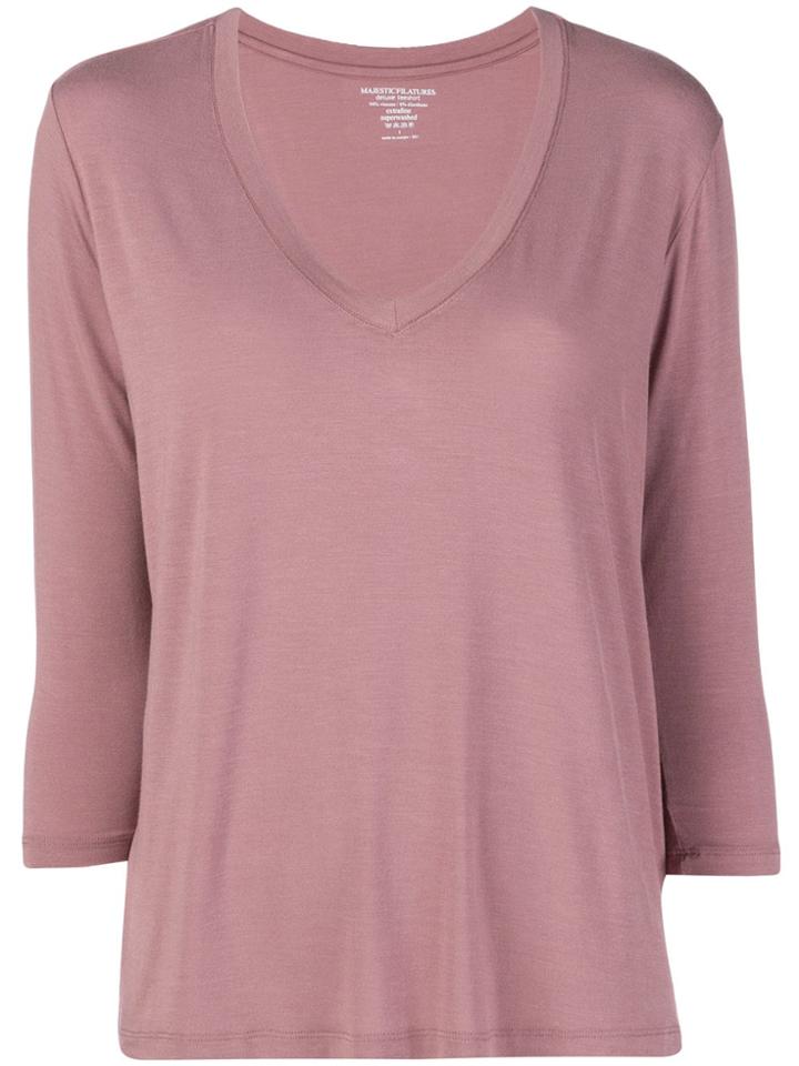 Majestic Filatures V-neck Jumper - Pink
