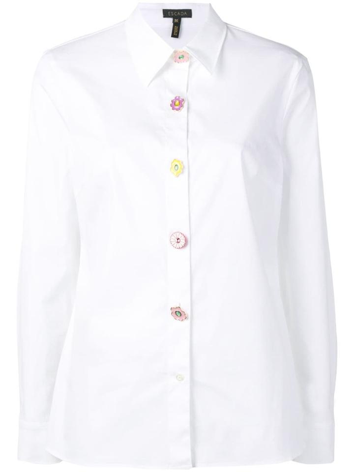 Escada Floral Button Shirt - White