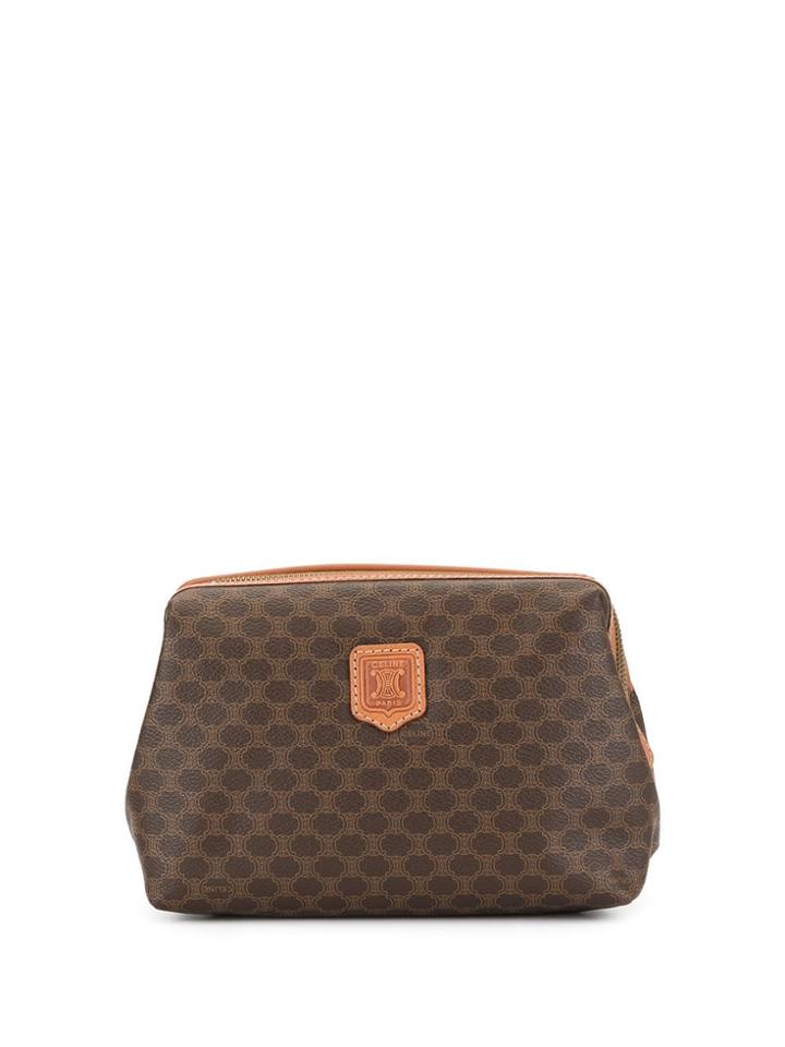 Céline Pre-owned Macadam Pattern Pouch - Brown