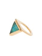 Katerina Makriyianni Green Triangle Ring - Metallic