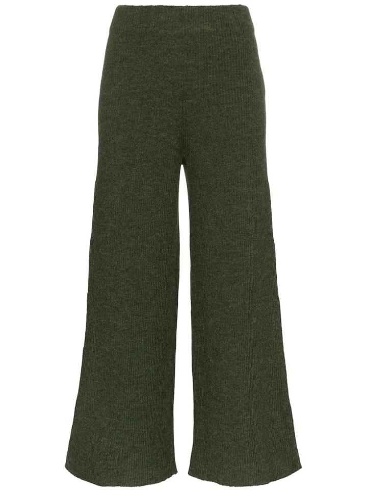 Mara Hoffman Nellie Knitted Wide Leg Alpaca Trousers - Green