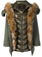 Woolrich Padded Parka With Fur Lining - Green