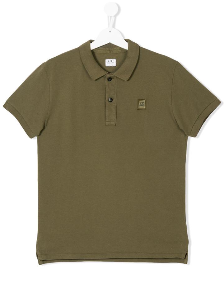 Cp Company Kids Teen Logo Patch Polo Shirt - Green