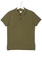Cp Company Kids Teen Logo Patch Polo Shirt - Green
