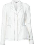 Stella Mccartney Topstitch Blazer, Women's, Size: 46, White, Polyimide/cotton/linen/flax