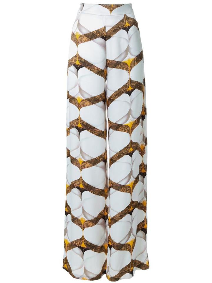 Manning Cartell Groovy Print Trousers, Women's, Size: 6, White, Viscose