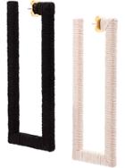 Rebecca De Ravenel Geo Hoops - Black