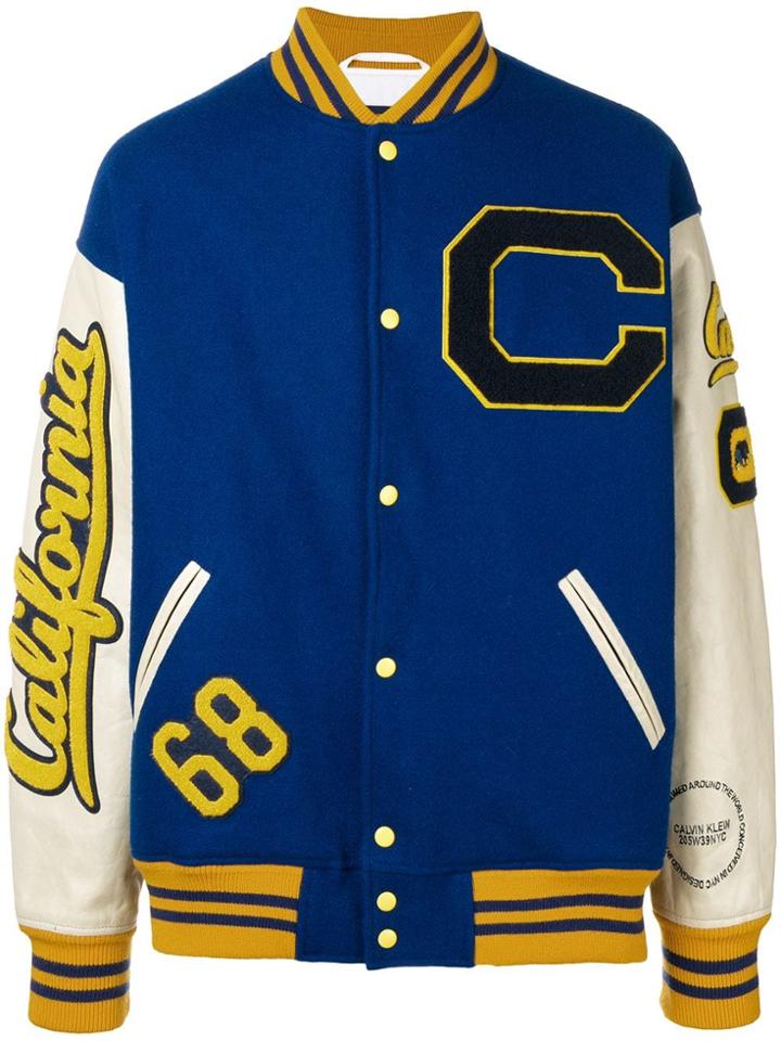 Calvin Klein 205w39nyc Patch-embellished Varsity Jacket - Blue