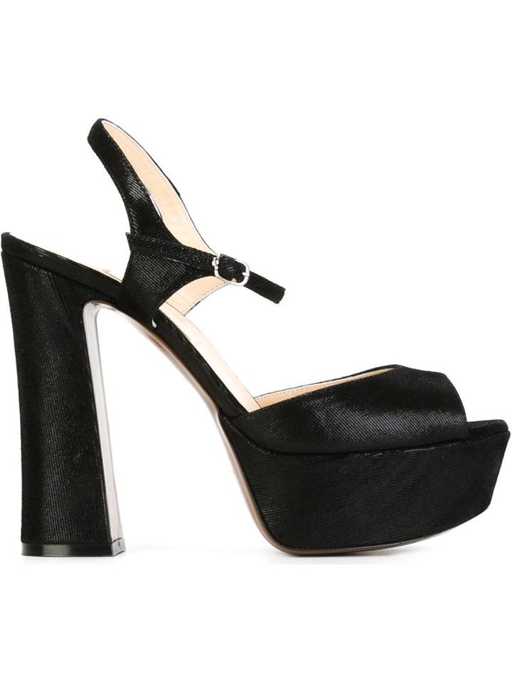 L Autre Chose Platform Sandals, Women's, Size: 37, Black, Viscose/leather
