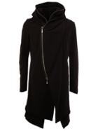Masnada Off-centre Zip Layered Coat, Men's, Size: 50, Black, Wool