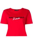 Karl Lagerfeld Karl Lagerfeld X Kaia Cropped T-shirt - Red