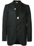Comme Des Garçons Pre-owned Doughnut Patches Glittery Blazer - Black