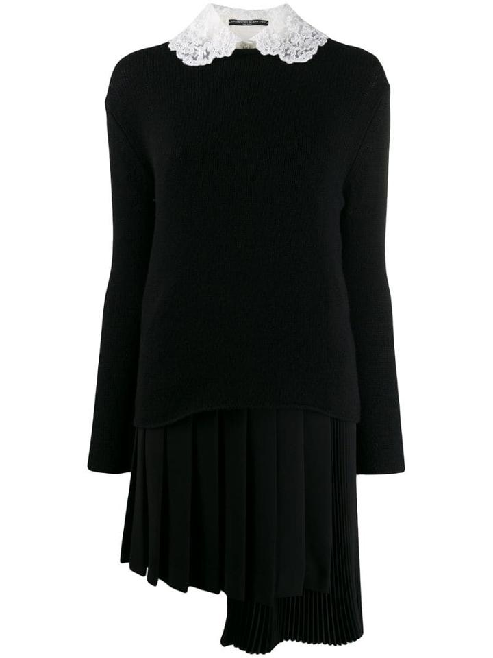 Ermanno Scervino Asymmetric Hem Knit Dress - Black
