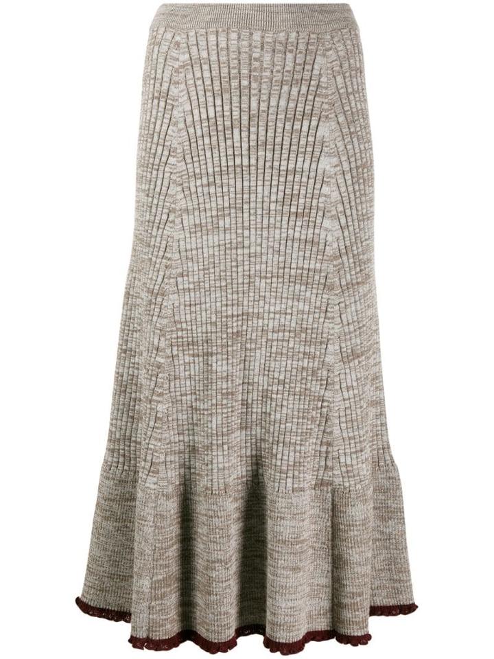Jil Sander Ribbed Midi Skirt - Neutrals