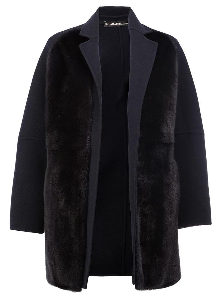 32 Paradis Sprung Frères Reversible Open Coat, Women's, Size: Xs, Black, Mink Fur/wool