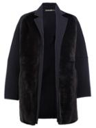 32 Paradis Sprung Frères Reversible Open Coat, Women's, Size: Xs, Black, Mink Fur/wool