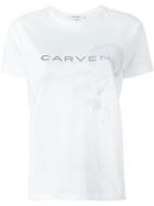 Carven Logo Print T-shirt, Women's, Size: L, White, Cotton