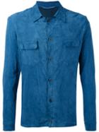 Salvatore Santoro - Pocket Detail Shirt - Men - Cotton/leather - 54, Blue, Cotton/leather