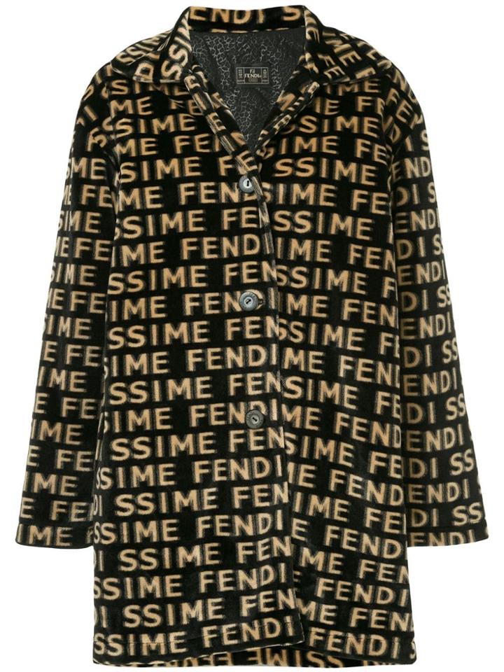 Fendi Vintage Fendi Vintage Logos Long Sleeve Coat - Black