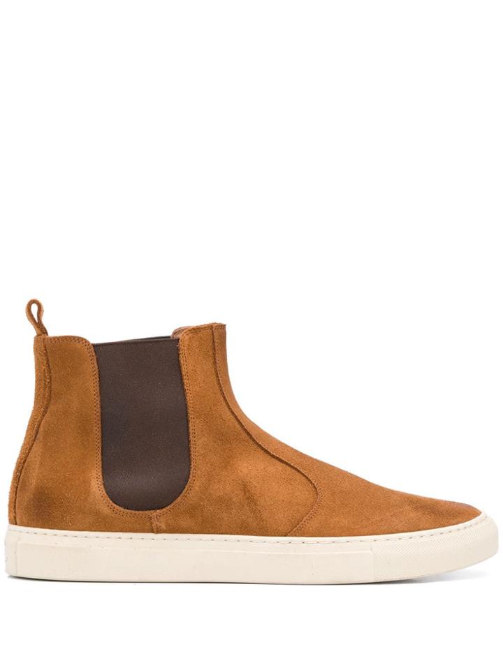 Buttero Flat Pull-on Ankle Boots - Brown