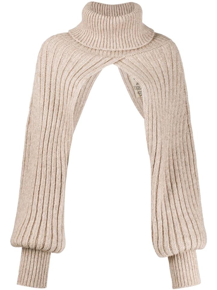 Uma Wang Neck And Hand Sleeve Top - Neutrals