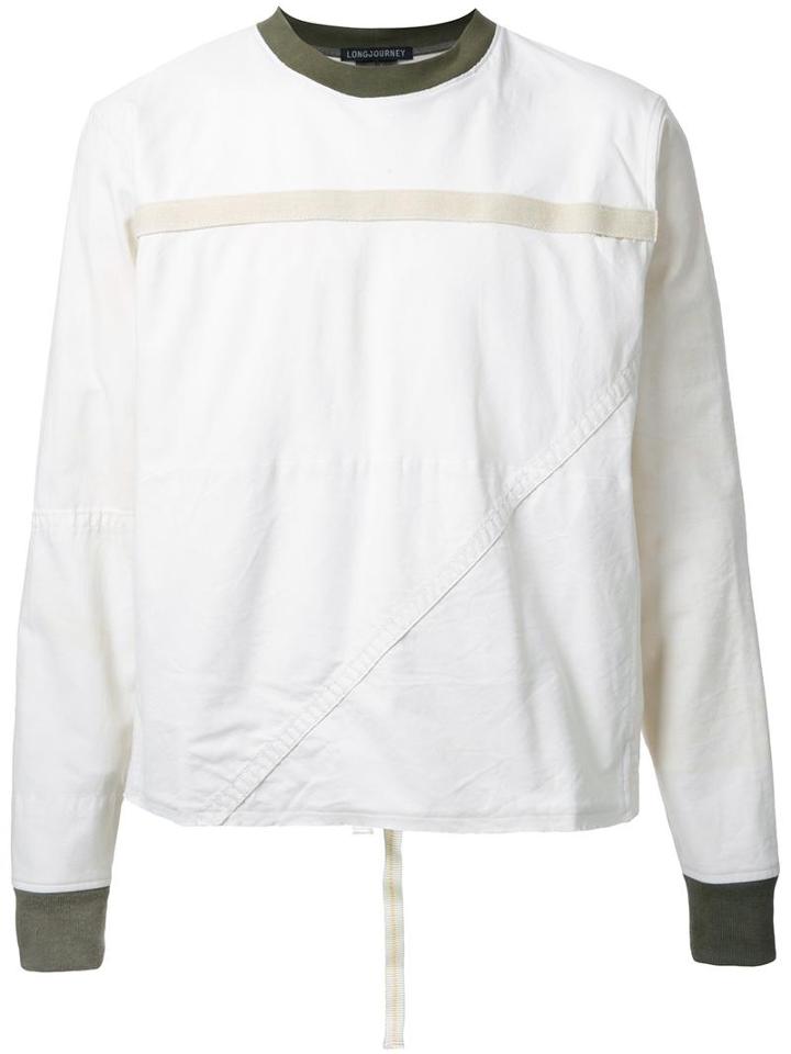 Longjourney Round Neck Sweatshirt, Men's, Size: Xl, White, Cotton/polyester