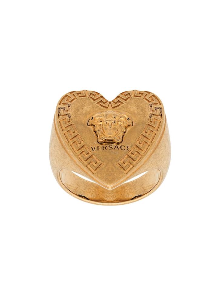 Versace Heart-shape Medusa Motif Ring - Gold