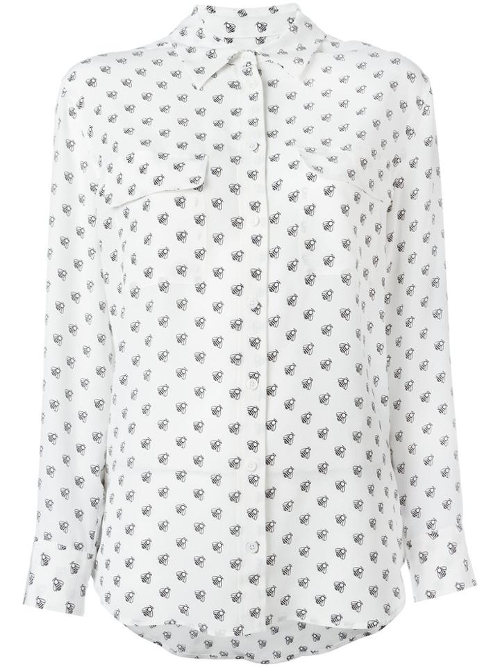 Equipment Bees Print Shirt - White