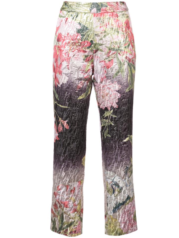Josie Natori Birds Of Paradise Cropped Trousers - Multicolour