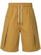 Cédric Charlier Pleated Detail Shorts - Brown
