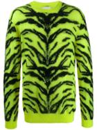 Laneus Knitted Zebra Jumper - Green