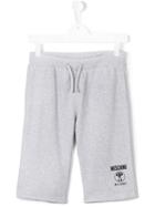 Moschino Kids Logo Print Shorts, Boy's, Size: 14 Yrs, Grey
