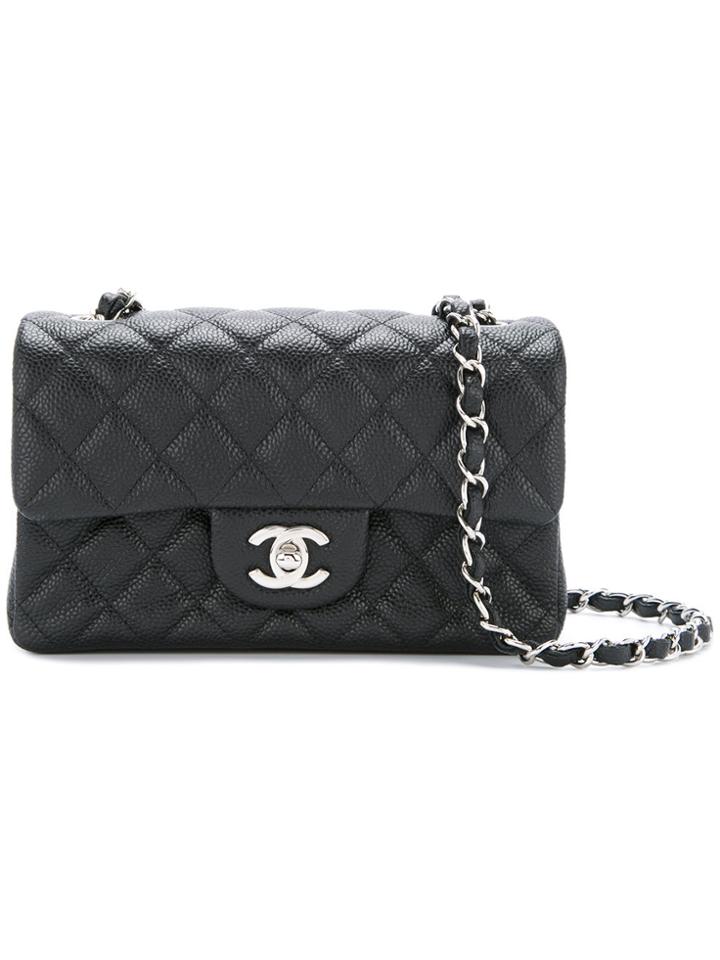 Chanel Vintage Chanel Quilted Chain Shoulder Bag - Black