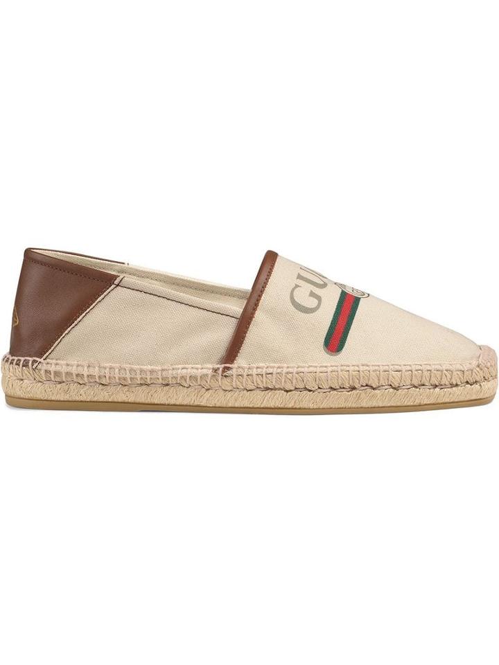 Gucci Gucci Logo Canvas Espadrille - Neutrals