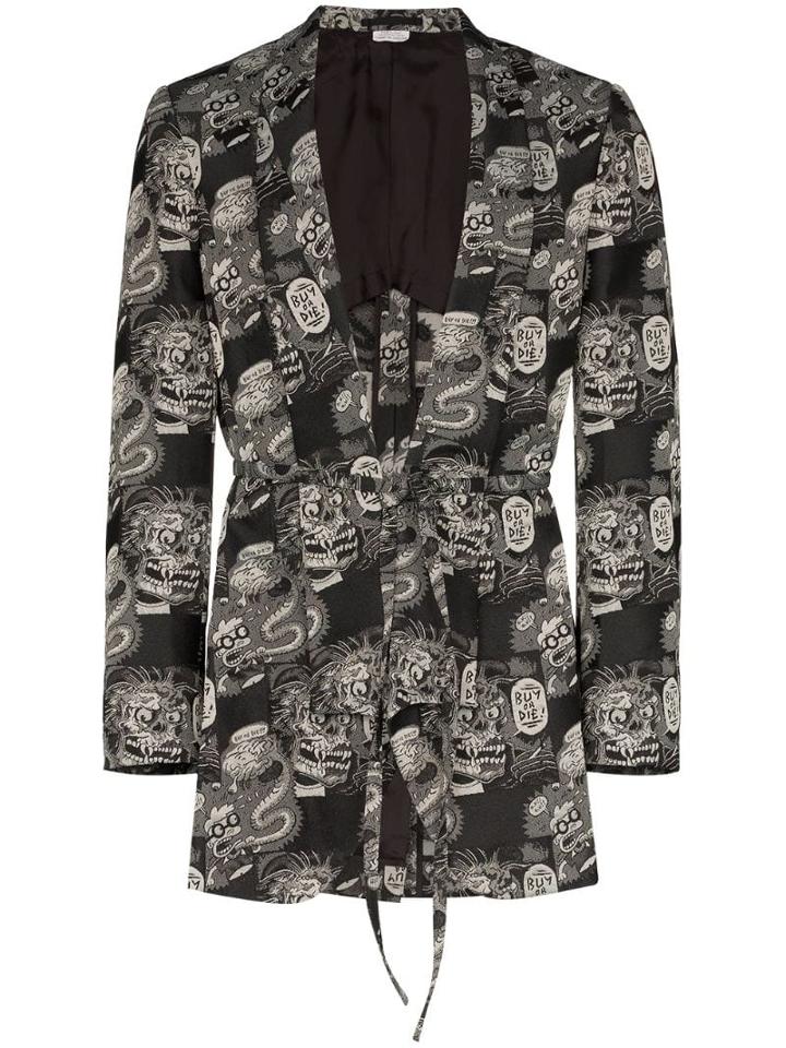 Comme Des Garçons Homme Plus Buy Or Die Jacquard Blazer - Black