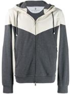 Brunello Cucinelli Colour Block Hooded Jacket - Grey