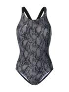 Adidas By Stella Mccartney Snakeskin Print Swimsuit - Black