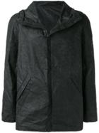 Label Under Construction Creased Detail Hooded Jacket - Black