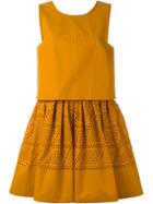 Fendi Sleeveless Laser-cut Dress - Yellow & Orange