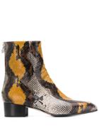 Aeyde Snakeskin Print Ankle Boots - Brown