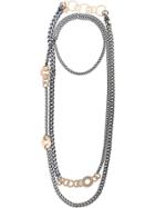 Silvia Gnecchi Two Tone Chain Link Necklace - Silver