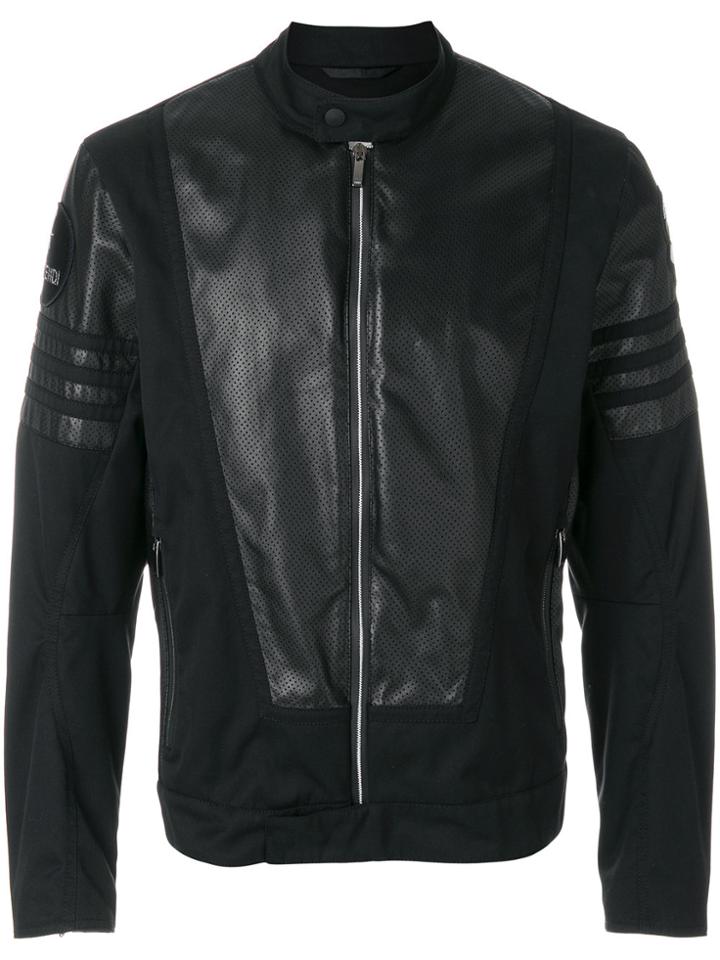 Fendi Perforated Leather Bomber Jacket - Black