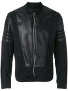 Fendi Perforated Leather Bomber Jacket - Black