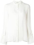 Etro - Band Collar Shirt - Women - Silk - 44, White, Silk