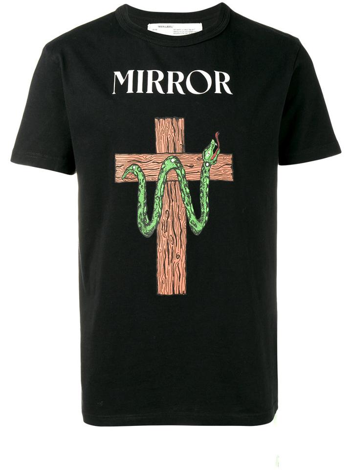 Off-white - Snake Printed T-shirt - Men - Cotton - Xl, Black, Cotton