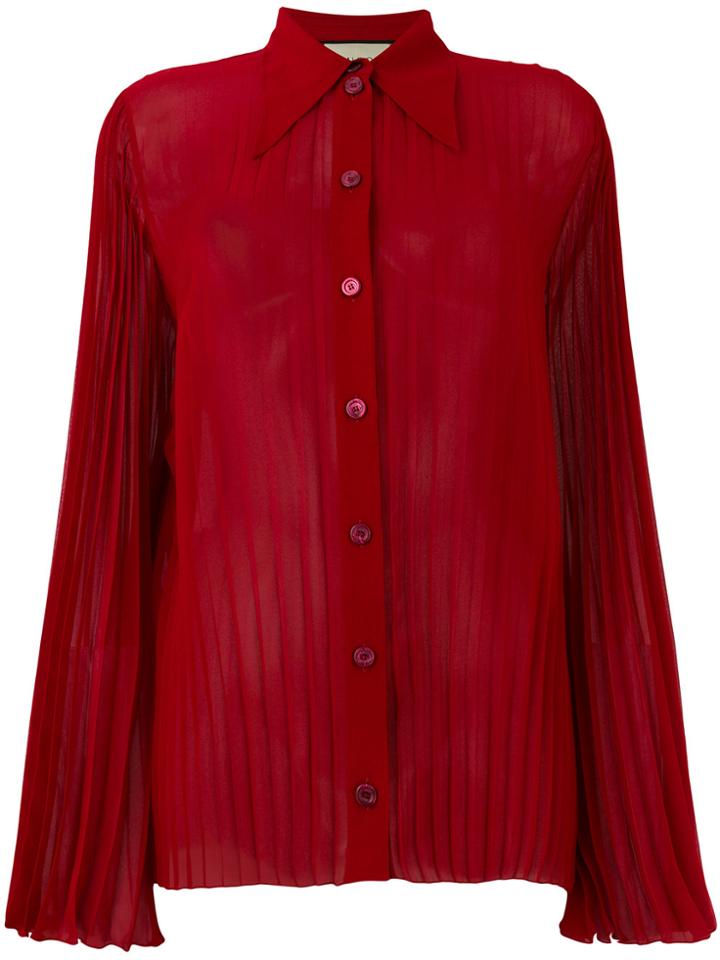 Gucci Micro-pleated Shirt - Red