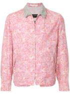 Comme Des Garçons Vintage Floral-print Zip-up Shirt Jacket - Pink &