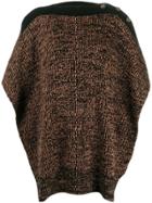 M Missoni Roll Neck Poncho - Brown